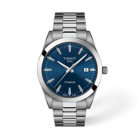 Vooraanzicht van het horloge Tissot Gentleman 40mm met schaduw