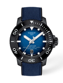 Front view of the watch Tissot Seastar 2000 46mm with shadow