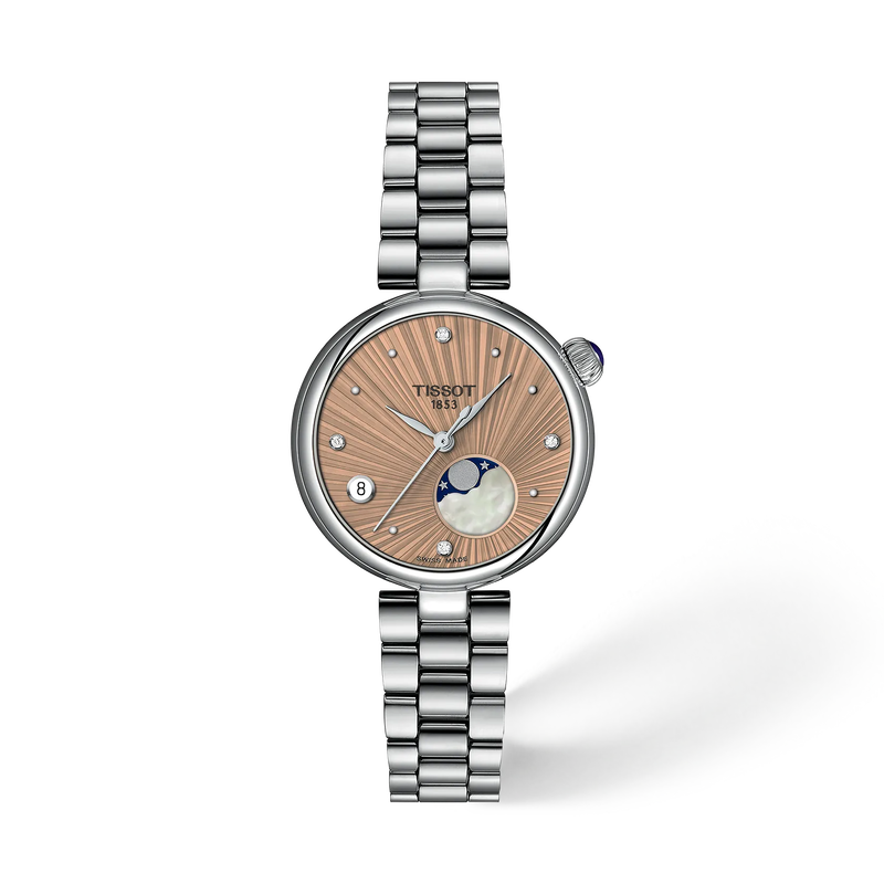 Front view of the watch Tissot D&eacute;sir 29.6mm with shadow