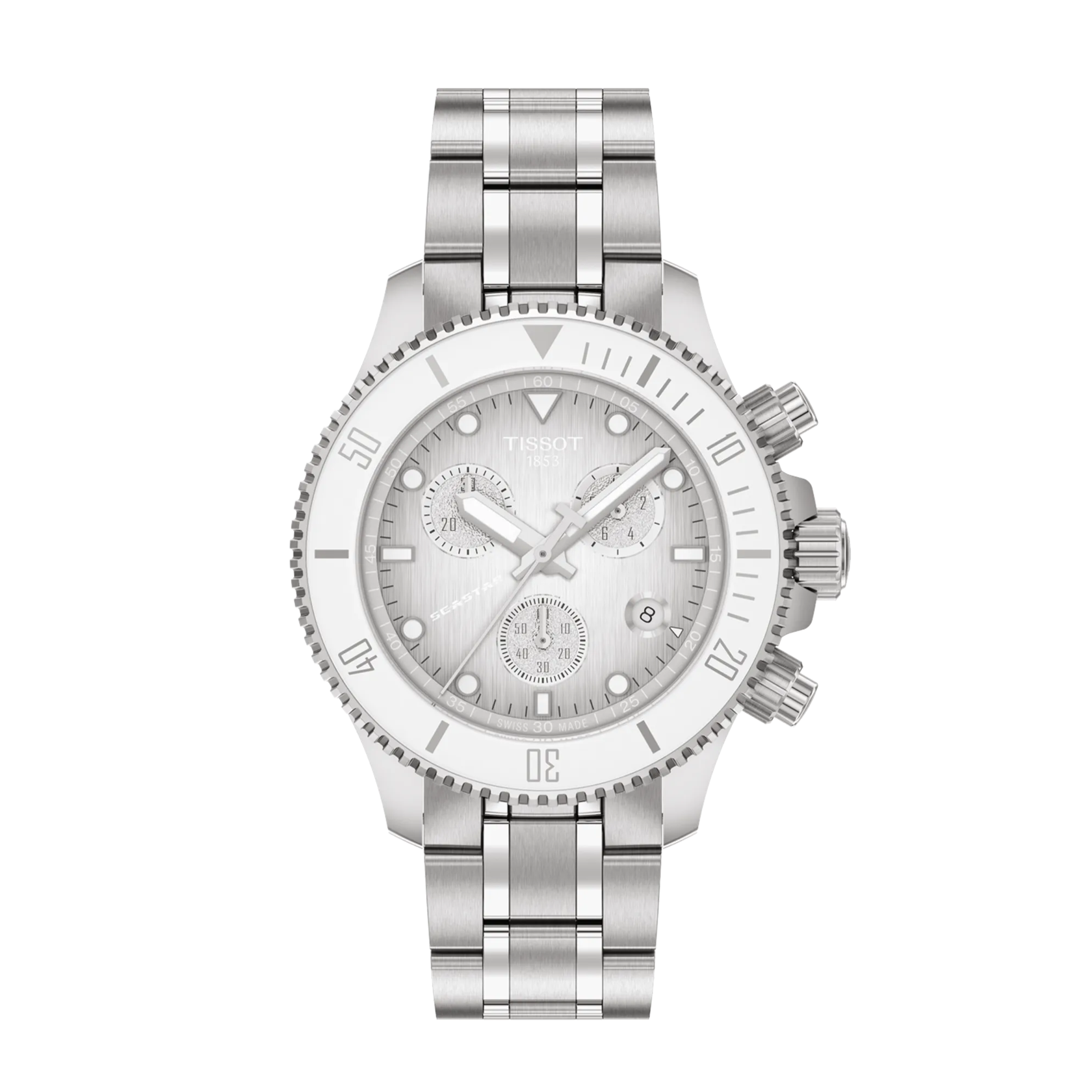 Vorderansicht der Uhr Tissot Seastar 1000 38mm