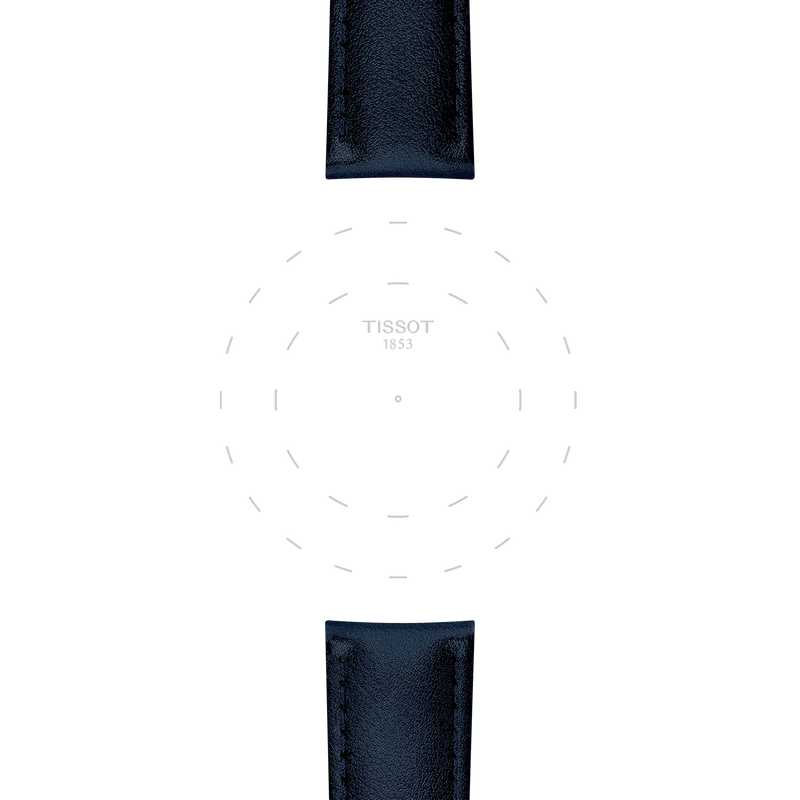 Focus on the lugs of Tissot Official Blue Synthetic Strap Lugs 20 mm