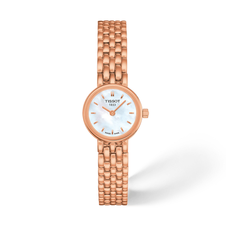 Vue de face de la montre Tissot Lovely Round 19.5mm avec ombre