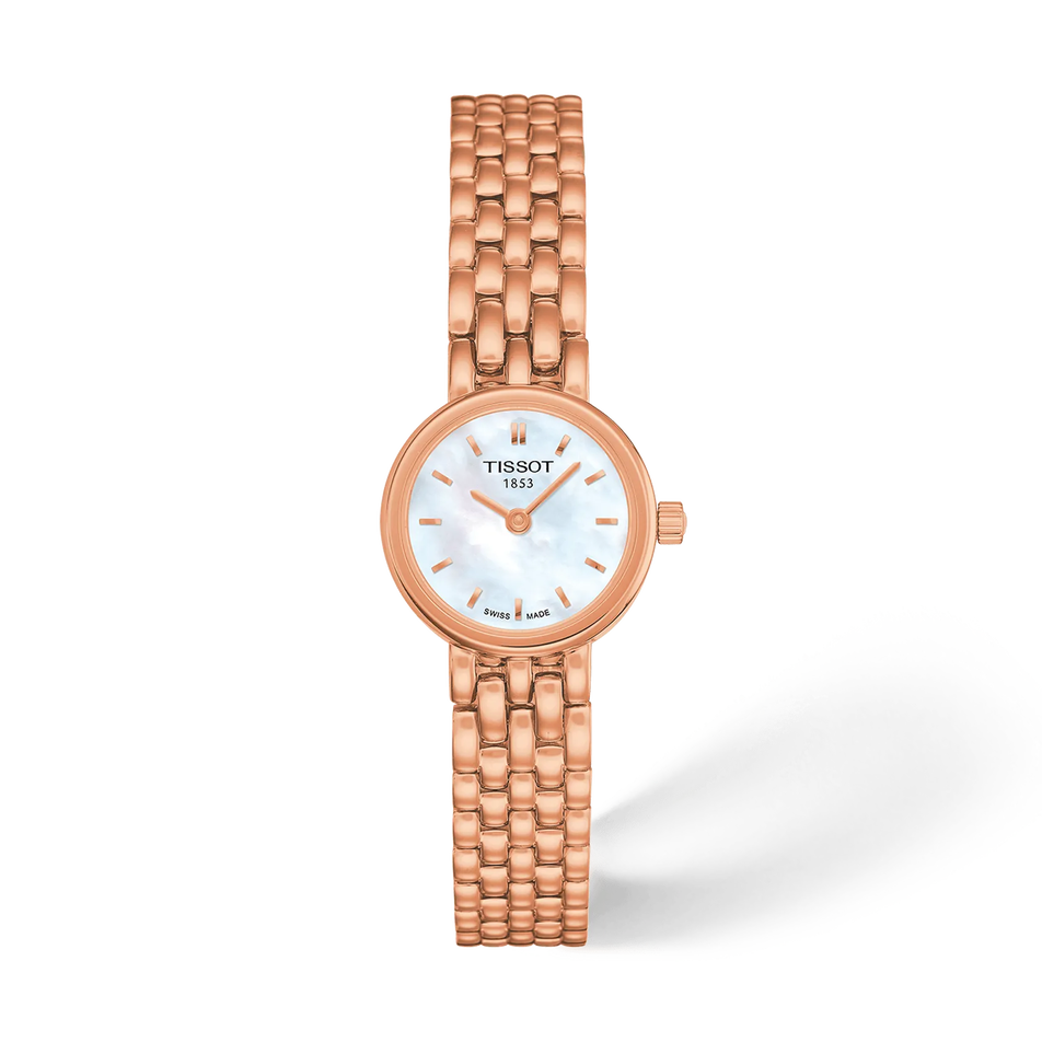Front view of the watch Tissot Lovely Round 19.5mm with shadow