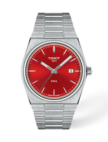 Front view of the watch Tissot PRX 40mm with shadow