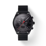 Front view of the watch Tissot PR 100 41mm with shadow