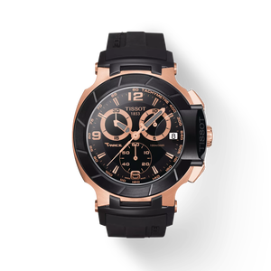 Front view of the watch Tissot T-Race Chronograph with shadow
