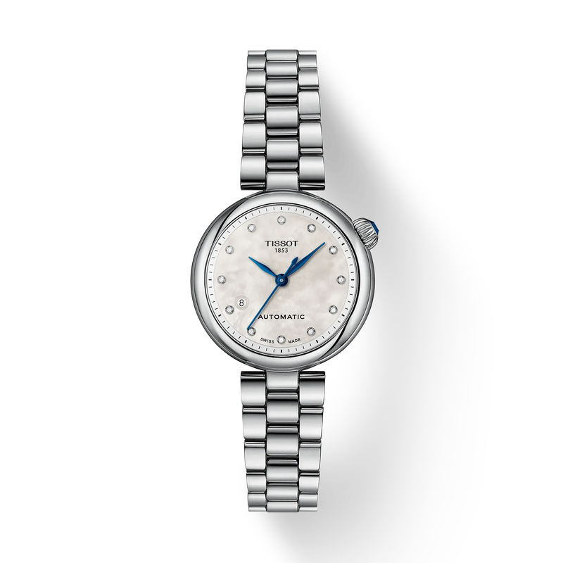 Front view of the watch Tissot D&eacute;sir 28mm with shadow