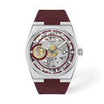 Front view of the watch Tissot PRX Skeleton Damian Lillard Special Edition with shadow
