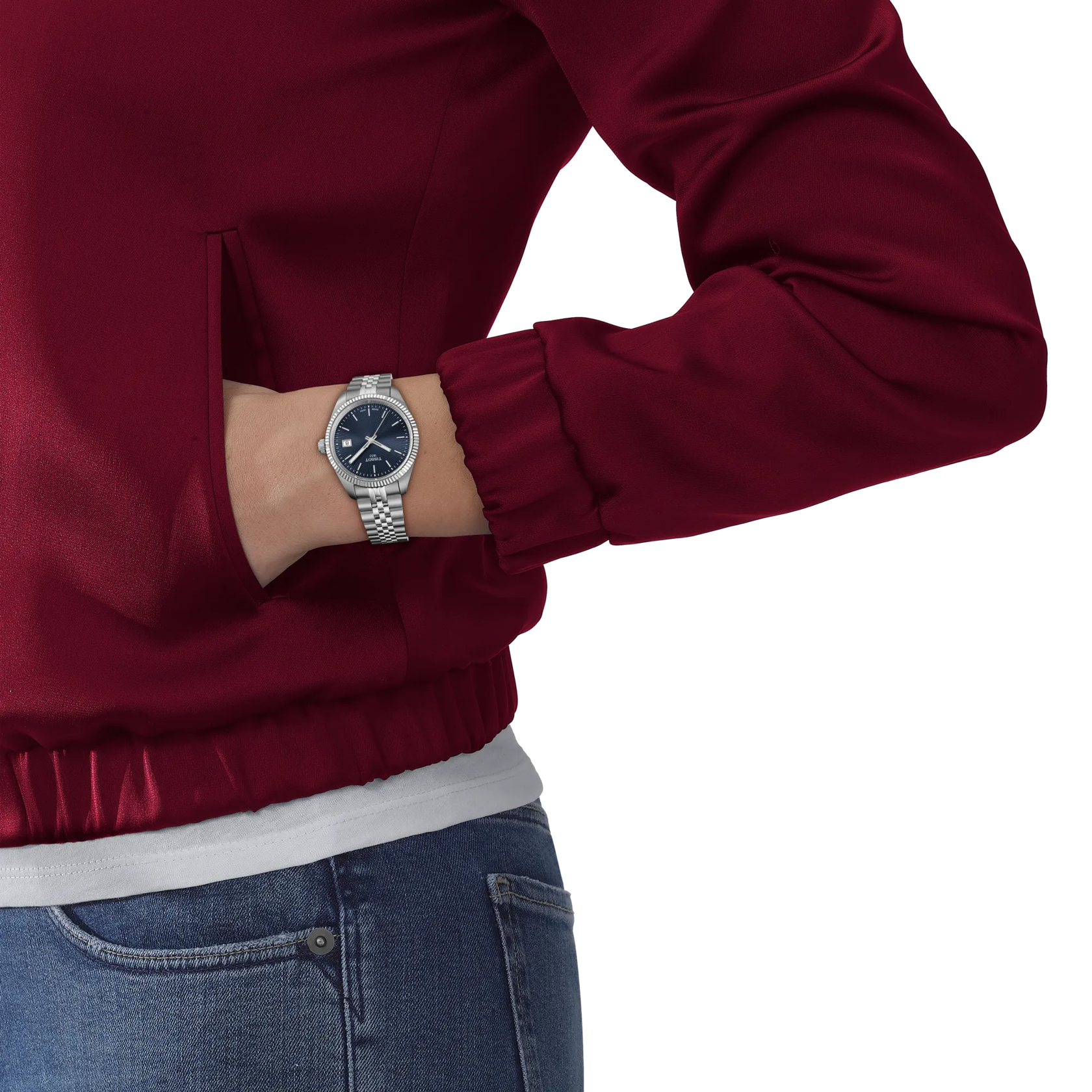 Simulation of the watch Tissot Ballade 34mm on a wrist