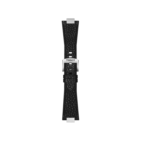 Front view of Tissot Official Black PRX 35mm Leather Strap