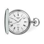 Vue de face de la montre Tissot Savonnette 48.5mm avec ombre