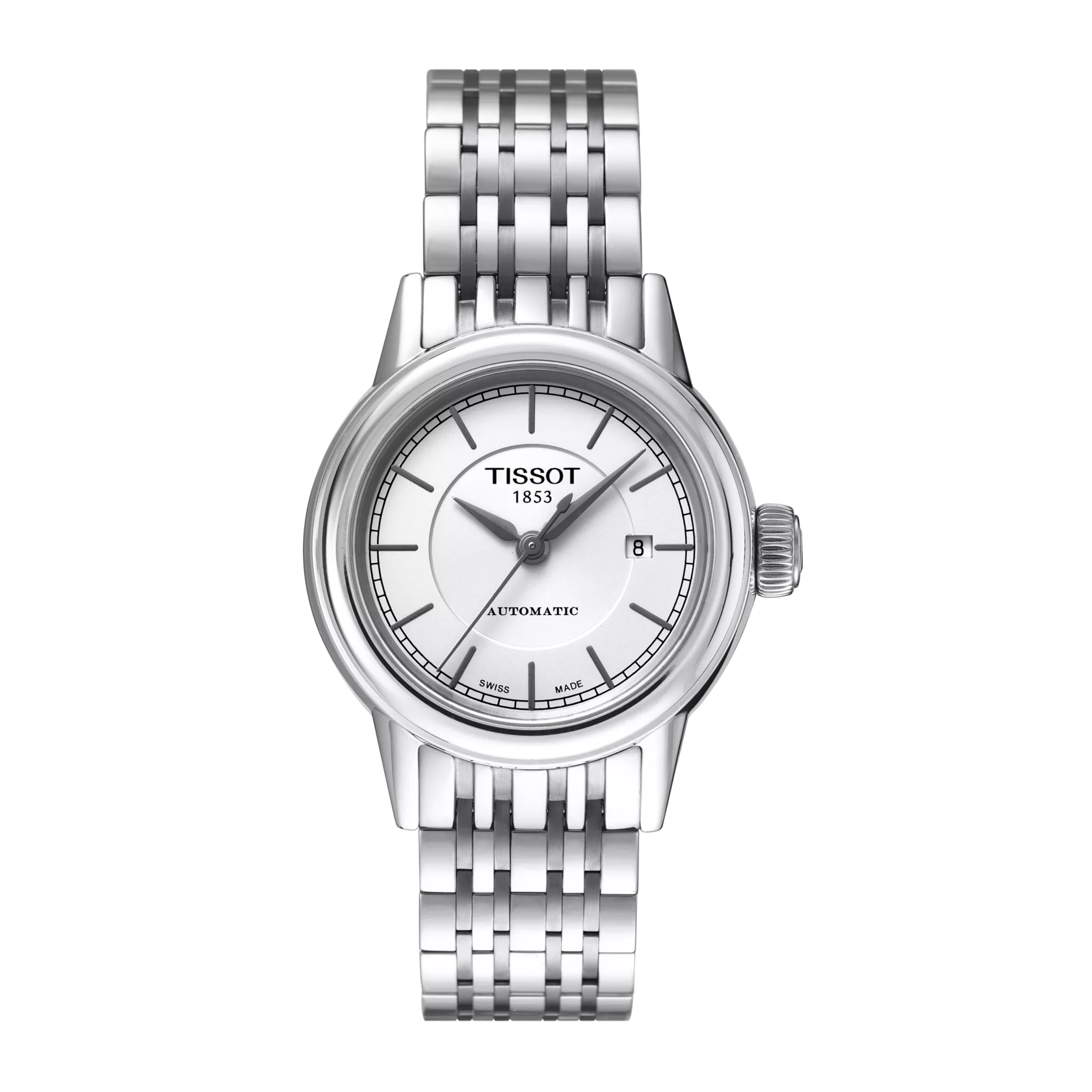 Front view of the watch Tissot Carson Automatic Lady