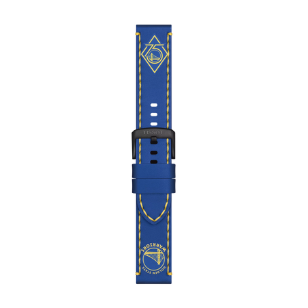 Front view of Tissot Official Blue Leather Strap Lugs 22 mm