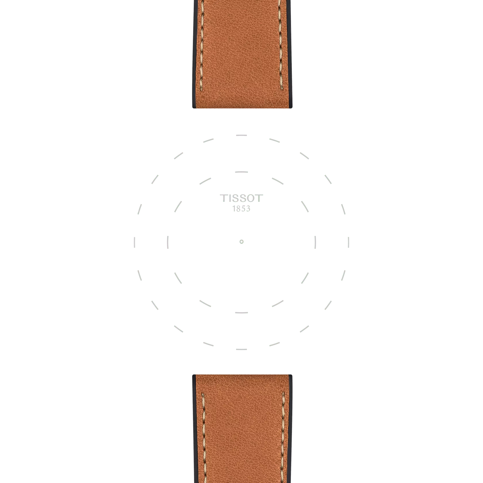 Focus on the lugs of Bracelet Officiel Tissot Cuir Brun entre-cornes 23 MM