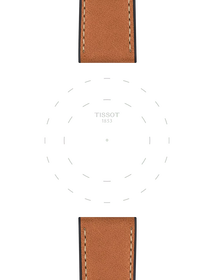 Focus on the lugs of Tissot Official Brown Leather Strap Lugs 23 mm