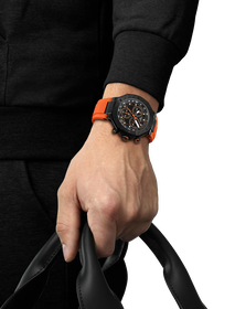 Simulation of the watch Tissot T-Race 45mm on a wrist