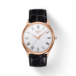 Front view of the watch Tissot Excellence 18K Gold with shadow