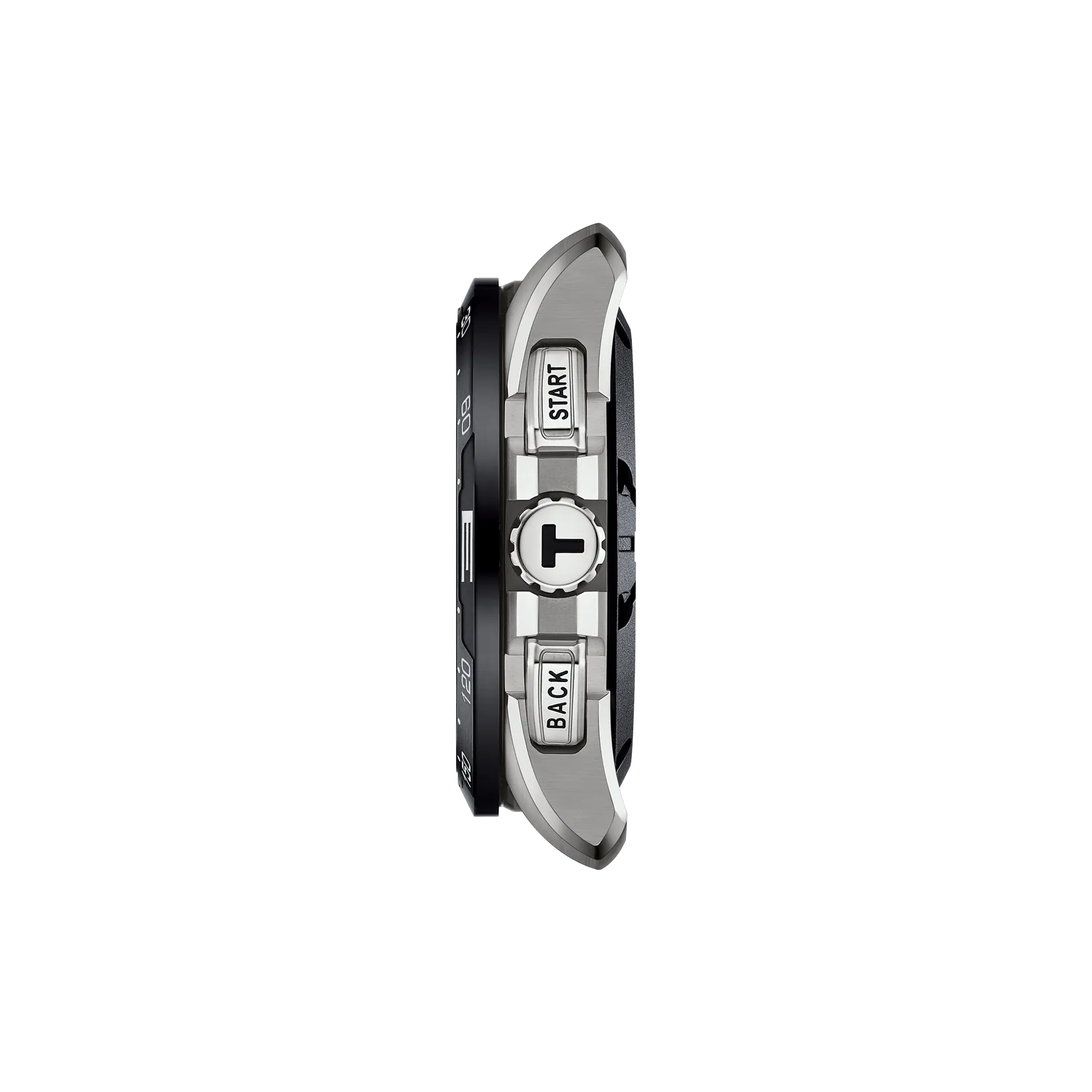 Profile view of the watch case Tissot T-Touch Connect Solar 47.5mm