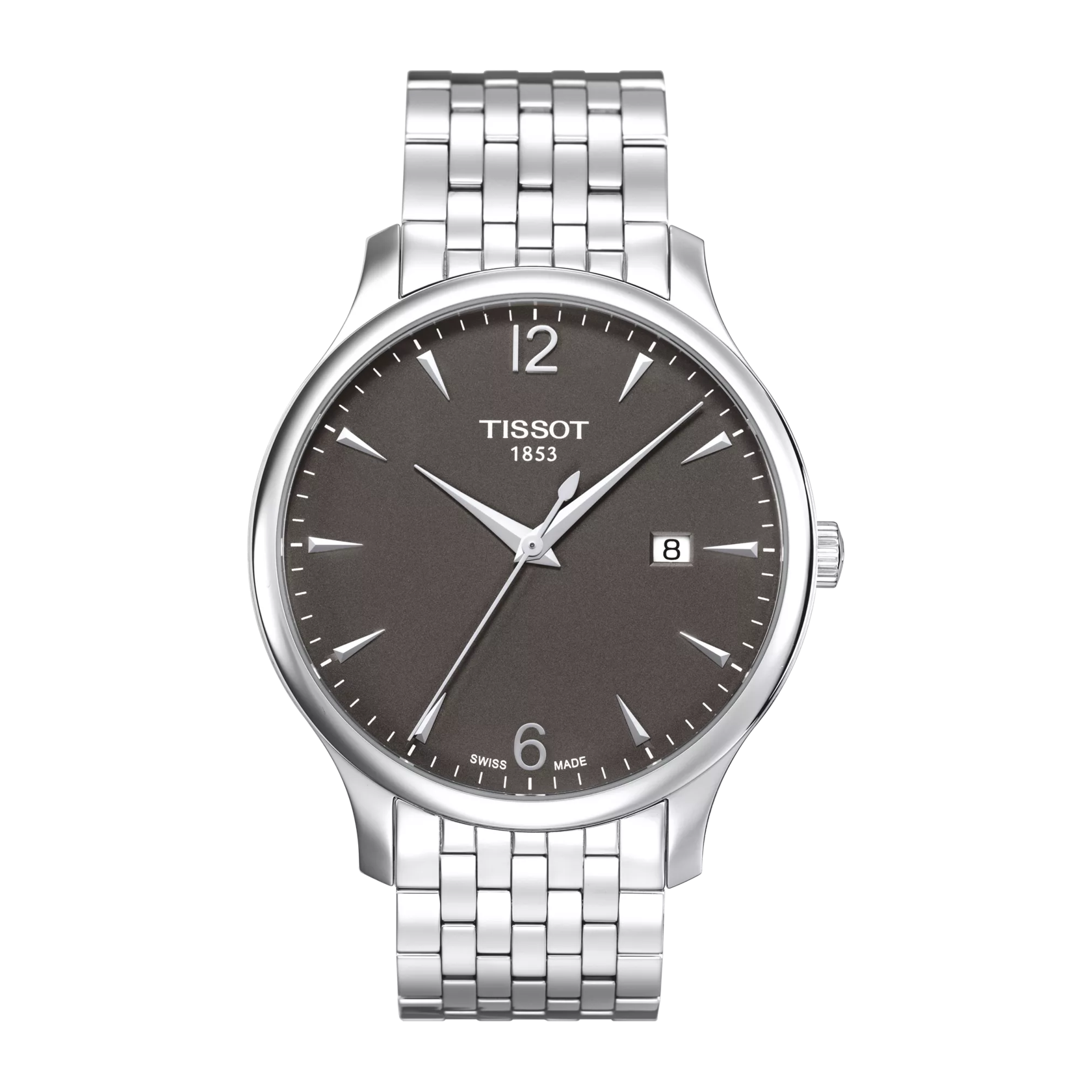 Front view of the watch Tissot Tradition 42mm