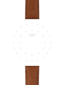 Focus on the lugs of Tissot Επίσημο καφέ δερμάτινο λουράκι 18 mm