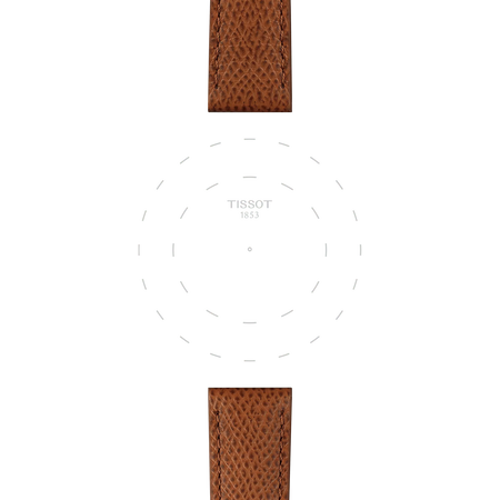 Centrarse en las asas de Correa oficial Tissot de piel marrón 18 mm