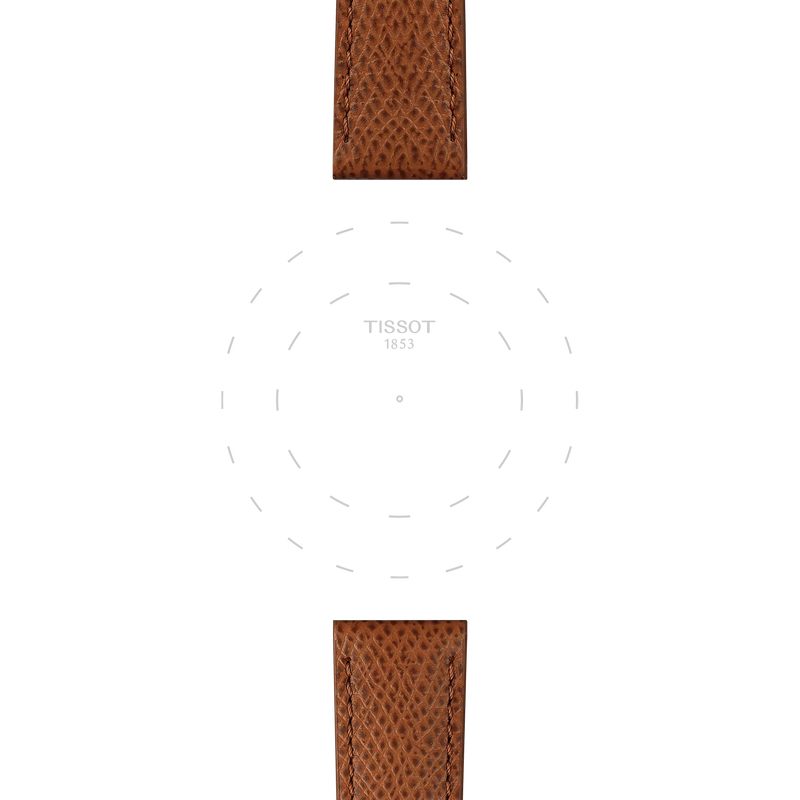 Focus sur les ergots de Bracelet Officiel Tissot Cuir Marron Entre-cornes 18 mm