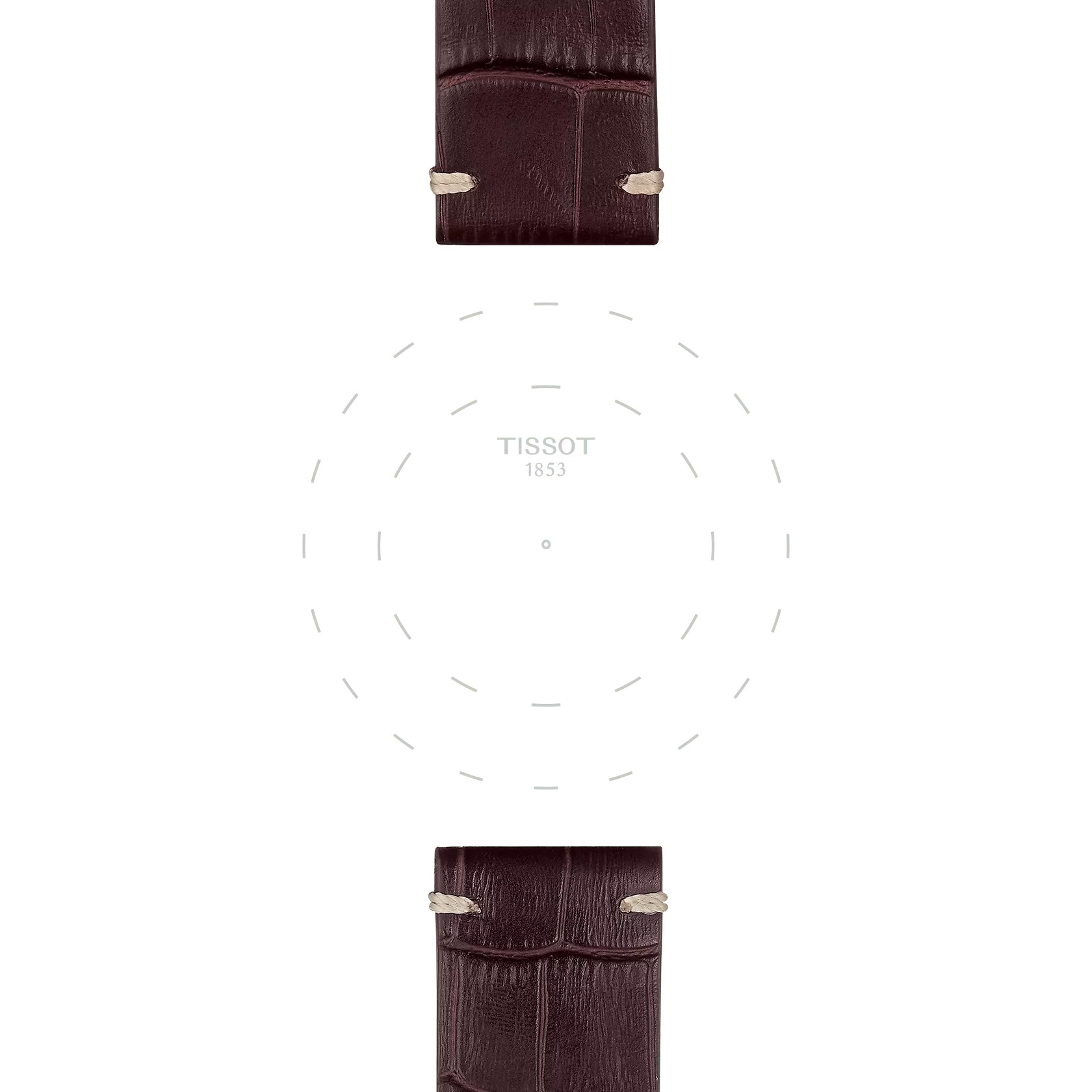 Centrarse en las asas de Correa marrón de piel oficial Tissot 22 mm