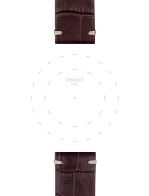 Focus on the lugs of Tissot Official Brown Leather Strap Lugs 22 mm
