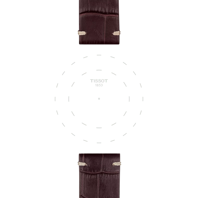Centrarse en las asas de Correa marrón de piel oficial Tissot 22 mm
