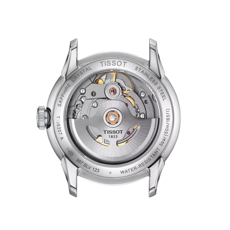 Back view of the watch case Tissot Chemin des Tourelles Powermatic 80 34 mm