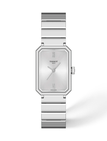 Front view of the watch Tissot SRV 30mm with shadow
