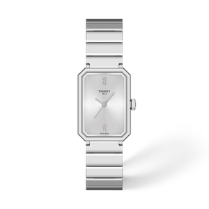 Front view of the watch Tissot SRV 30mm with shadow