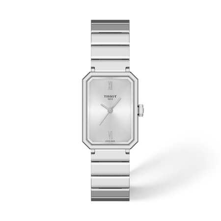 Front view of the watch Tissot SRV 30mm with shadow