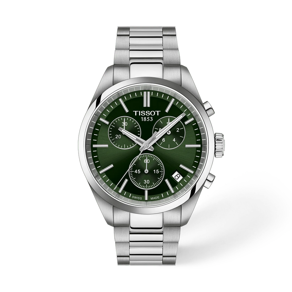 Vorderansicht der Uhr Tissot PR 100 40mm mit Schatten