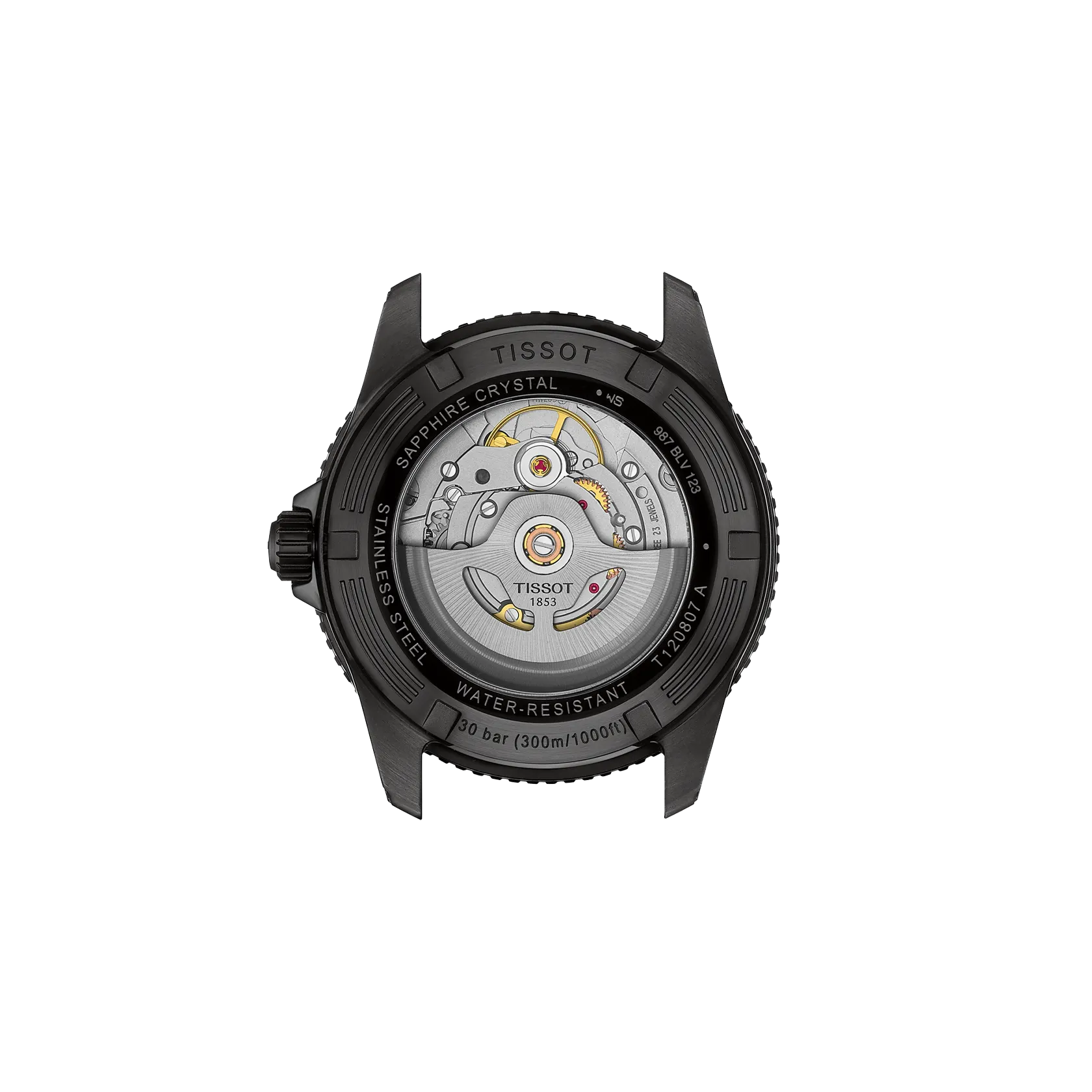 Back view of the watch case Tissot Seastar 1000 40mm