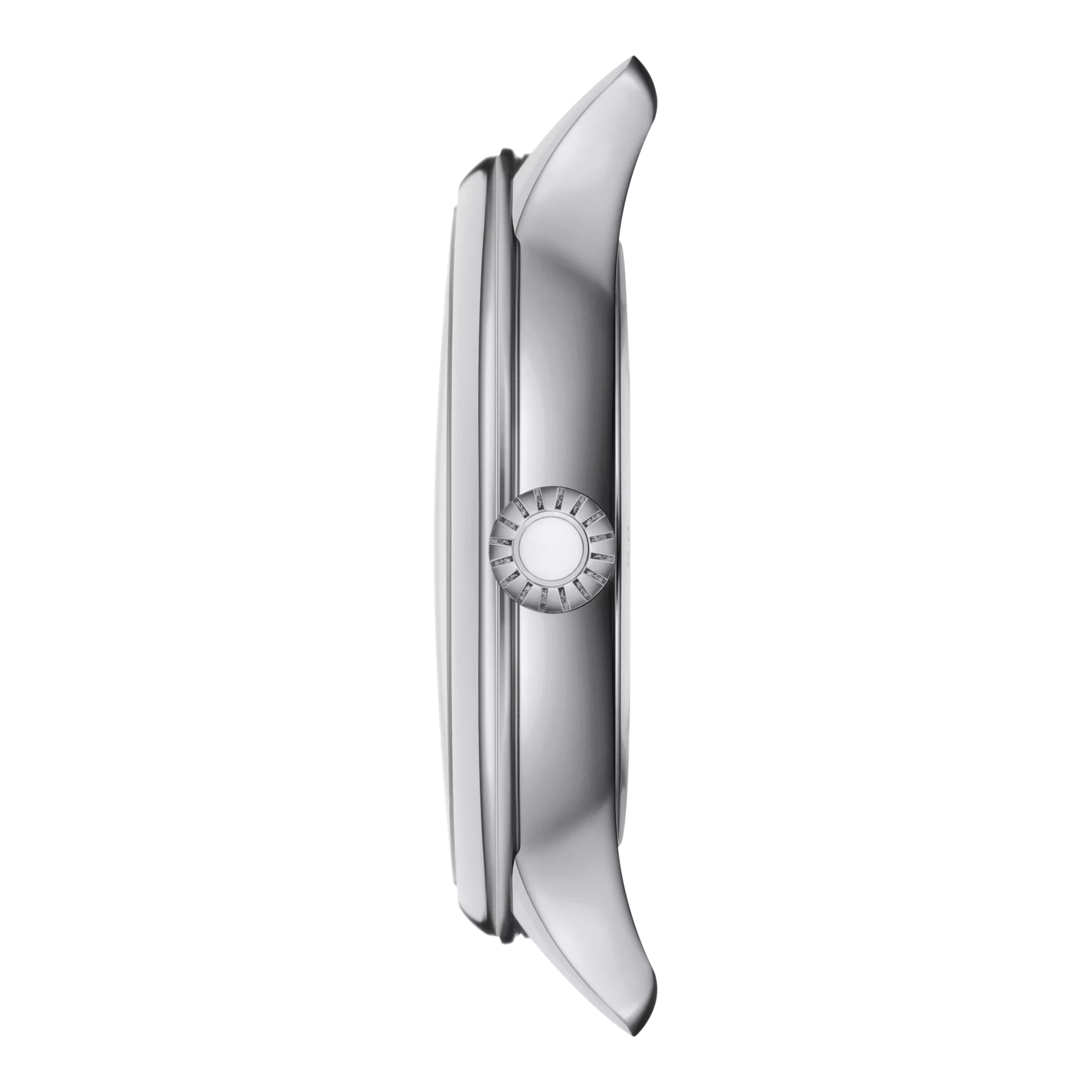 Vista de perfil de la caja del reloj Tissot Odaci-T