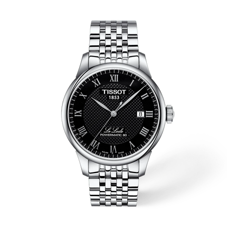 Front view of the watch Tissot Le Locle 39.3mm with shadow