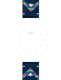 Focus on the lugs of Tissot Official Blue Leather Strap Lugs 22 mm