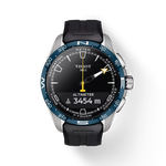 Front view of the watch Tissot T-Touch Connect Solar Jungfraubahn 47.5mm with shadow