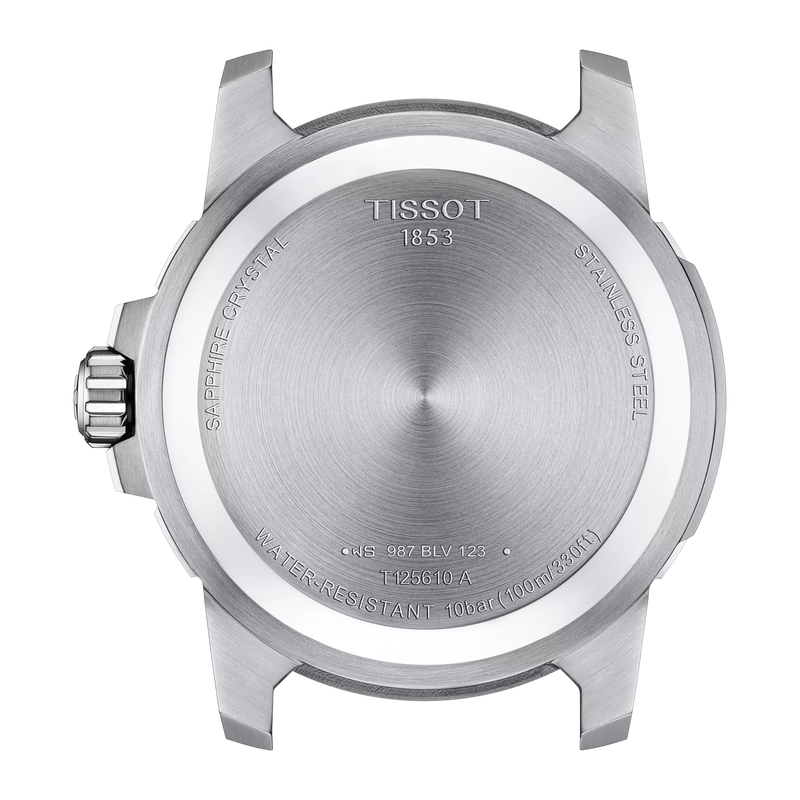 Vista posterior de la caja del reloj Tissot Supersport Gent