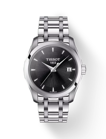 Front view of the watch Tissot Couturier Lady with shadow