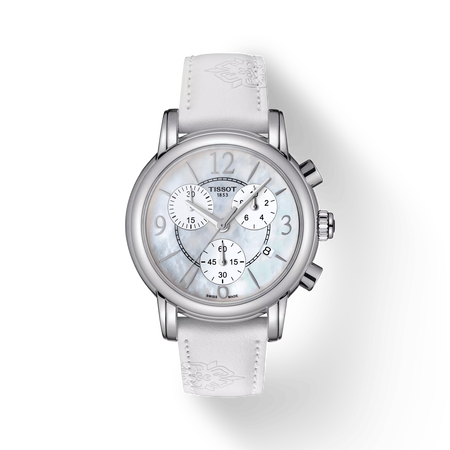 Vorderansicht der Uhr Tissot Dressport mit Schatten