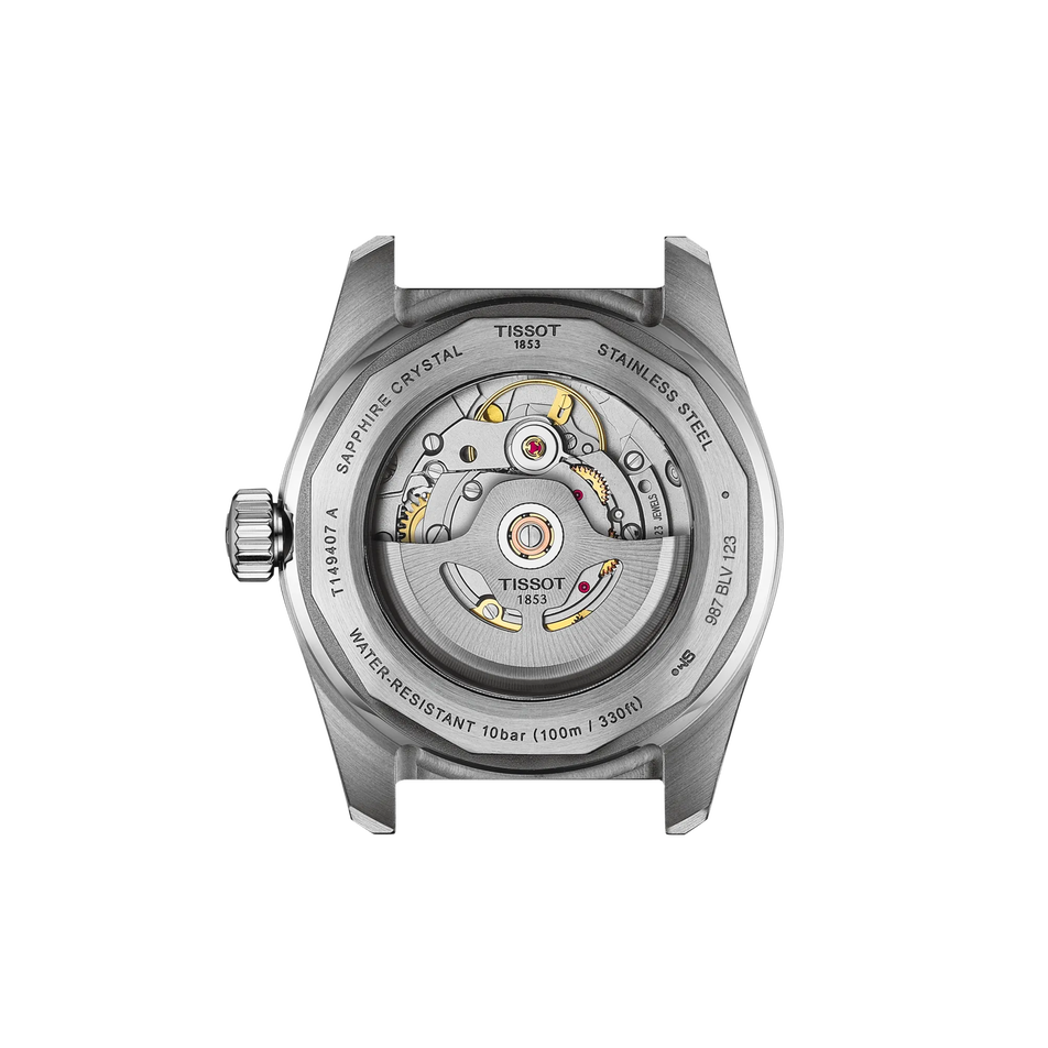 Rückansicht des Gehäuses der Uhr Tissot PR516 38mm