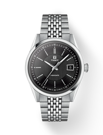 Vue de face de la montre Tissot Visodate 39mm avec ombre