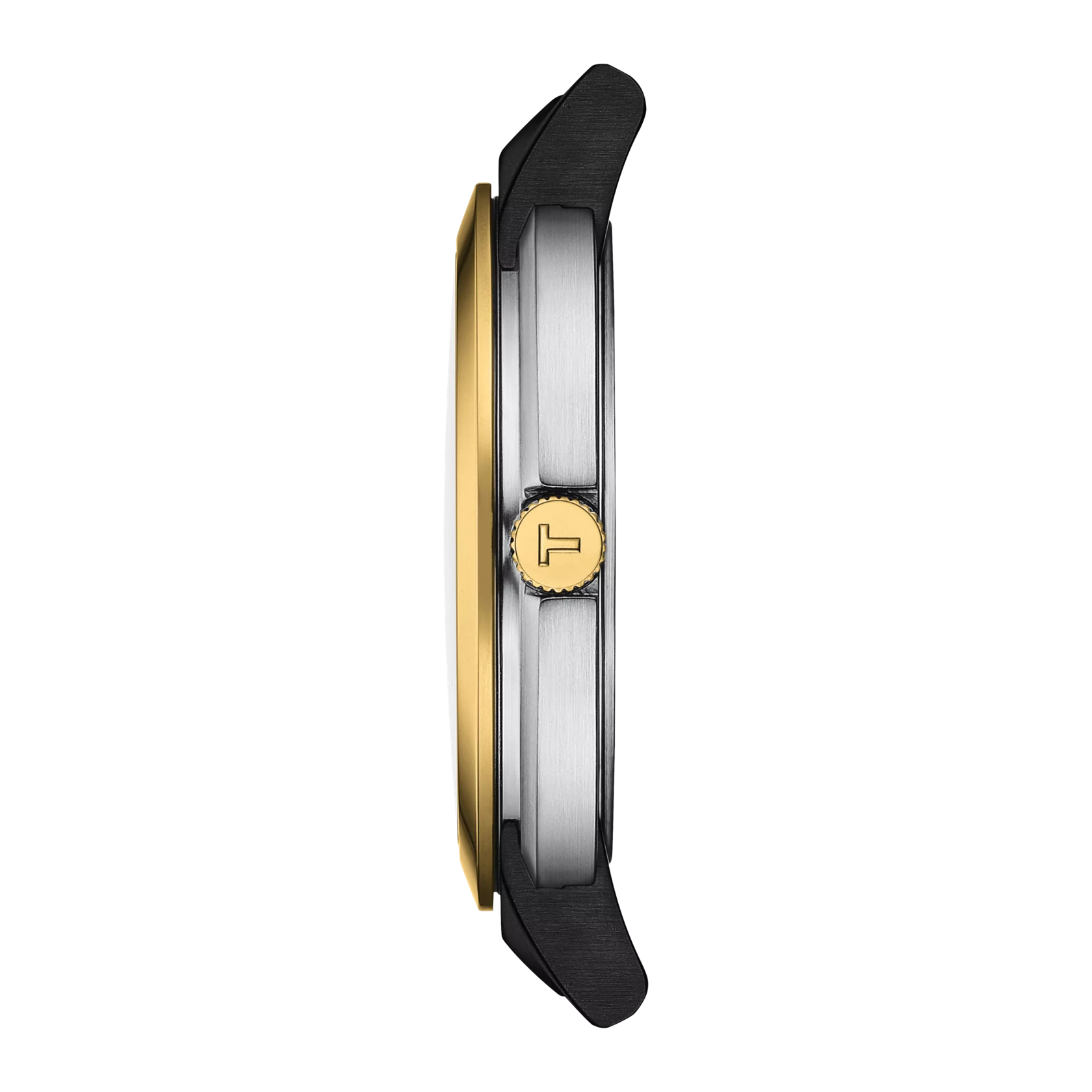 มุมมองด้านข้างของตัวเรือนนาฬิกา Tissot Heritage Memphis Gent
