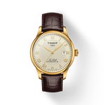 Front view of the watch Tissot Le Locle Powermatic 80 with shadow