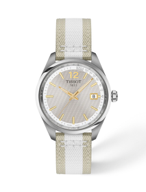 Vorderansicht der Uhr Tissot PR 100 34mm mit Schatten