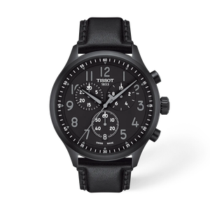 Front view of the watch Tissot Chrono XL Vintage 45mm with shadow