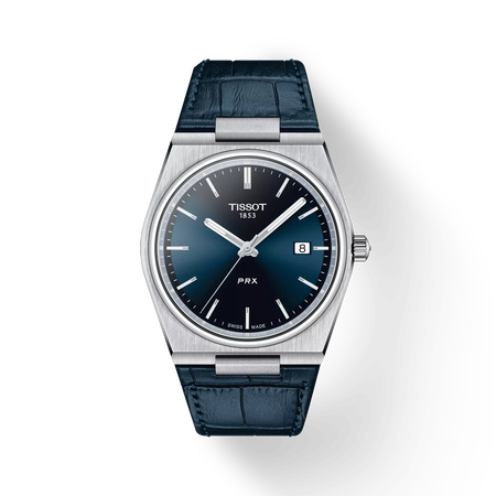 Front view of the watch Tissot PRX 40mm with shadow