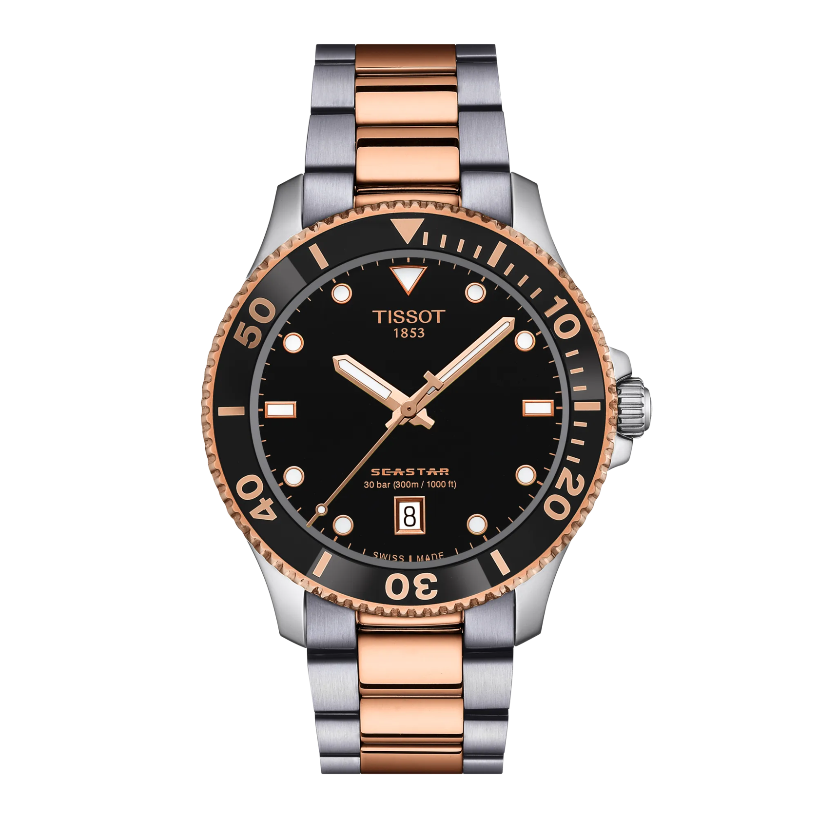 Front view of the watch 天梭海星系列1000 40mm